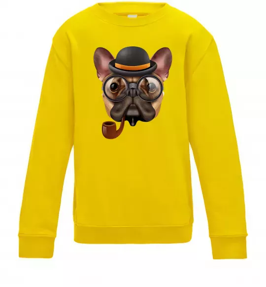 Дитячий світшот Бульдог з сигарою Сонячно жовтий фото