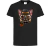 Детская футболка Бульдог з сигарою Черный фото