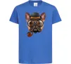 Детская футболка Бульдог з сигарою Ярко-синий фото