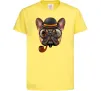 Детская футболка Бульдог з сигарою Лимонный фото