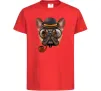 Детская футболка Бульдог з сигарою Красный фото