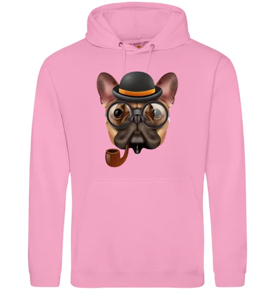 Мужская толстовка (худи) Бульдог з сигарою Розовый фото