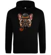 Чоловіча толстовка (худі) Бульдог з сигарою Чорний Чоловіча толстовка (худі) Бульдог з сигарою Чорний фото