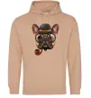 Чоловіча толстовка (худі) Бульдог з сигарою Пісочний Чоловіча толстовка (худі) Бульдог з сигарою Пісочний фото