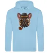 Жіноча толстовка (худі) Бульдог з сигарою Блакитний фото