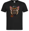 Чоловіча футболка Бульдог з сигарою Чорний фото