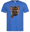 Чоловіча футболка Бульдог з сигарою Яскраво-синій фото