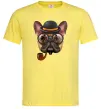 Чоловіча футболка Бульдог з сигарою Лимонний фото