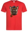 Чоловіча футболка Бульдог з сигарою Червоний фото