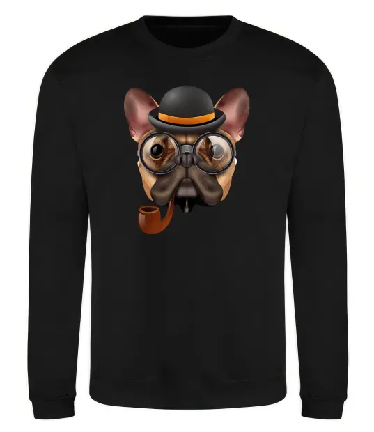 Світшот Бульдог з сигарою Чорний фото