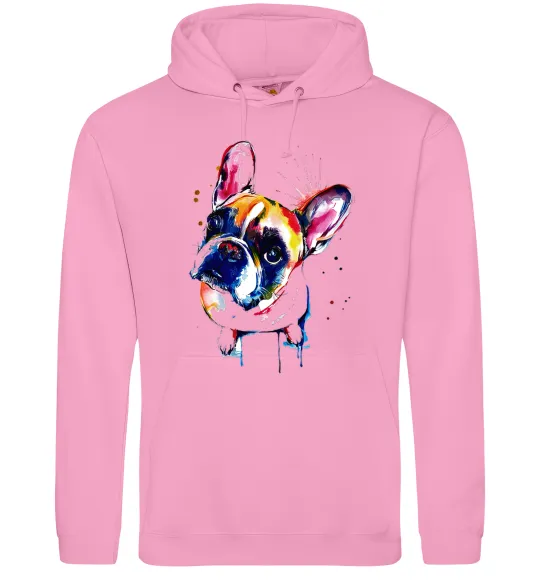 Чоловіча толстовка (худі) Малюнок бульдог Рожевий фото