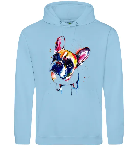 Чоловіча толстовка (худі) Малюнок бульдог Блакитний фото