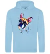 Чоловіча толстовка (худі) Малюнок бульдог Блакитний Чоловіча толстовка (худі) Малюнок бульдог Блакитний фото