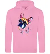 Жіноча толстовка (худі) Малюнок бульдог Рожевий фото