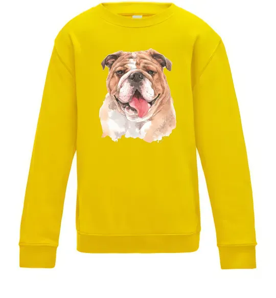 Дитячий світшот Бульдог картина Сонячно жовтий фото