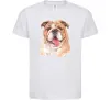Детская футболка Бульдог картина Белый фото