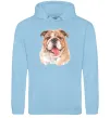 Чоловіча толстовка (худі) Бульдог картина Блакитний фото