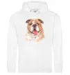 Жіноча толстовка (худі) Бульдог картина Білий фото