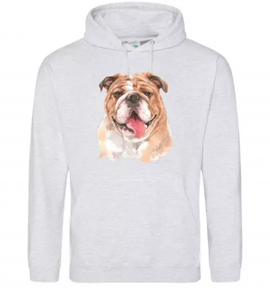 Жіноча толстовка (худі) Бульдог картина Сірий меланж фото
