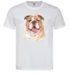 Чоловіча футболка Бульдог картина Білий Чоловіча футболка Бульдог картина Білий фото