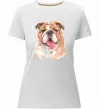 Жіноча преміум футболка Бульдог картина Білий фото