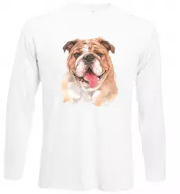 Лонгслив Бульдог картина Белый фото