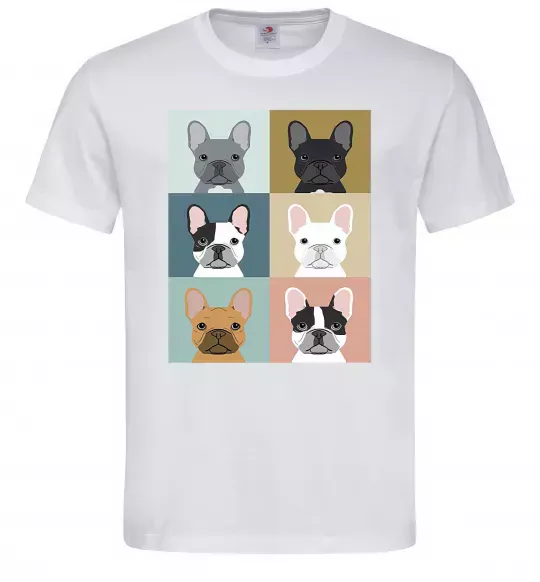 Мужская футболка Bulldog popart Белый фото