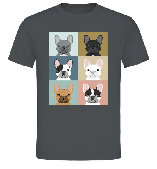 Мужская футболка Bulldog popart Графит фото