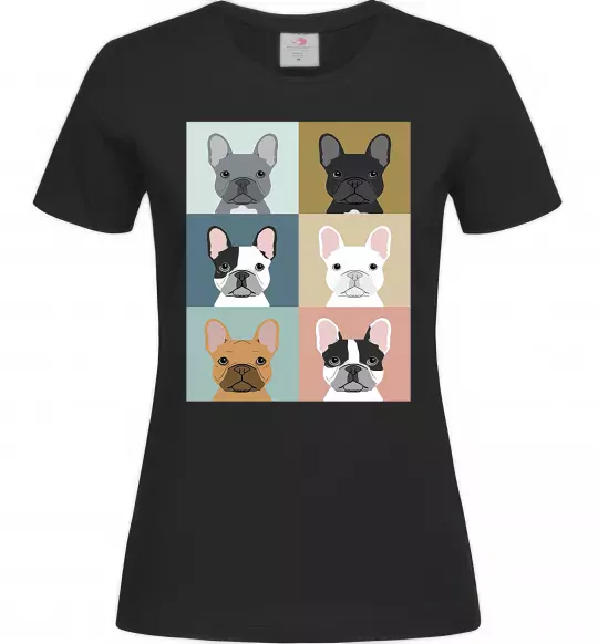 Жіноча футболка Bulldog popart Чорний фото