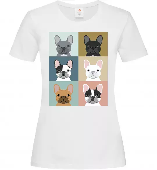 Жіноча футболка Bulldog popart Білий фото