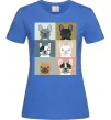 Жіноча футболка Bulldog popart Яскраво-синій Жіноча футболка Bulldog popart Яскраво-синій фото