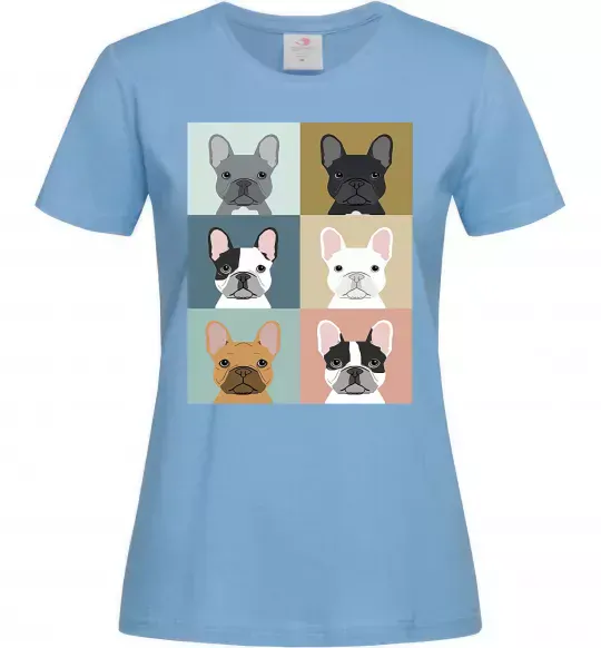 Жіноча футболка Bulldog popart Блакитний фото