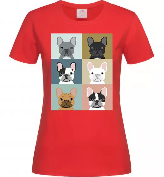 Жіноча футболка Bulldog popart Червоний фото
