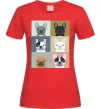 Жіноча футболка Bulldog popart Червоний Жіноча футболка Bulldog popart Червоний фото