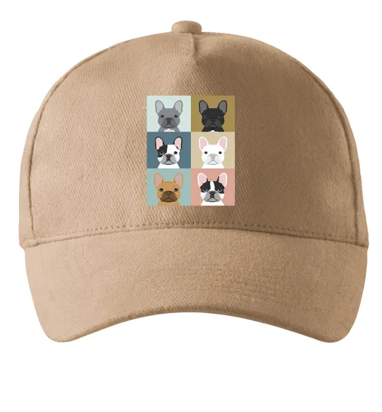 Кепка Bulldog popart Песочный фото