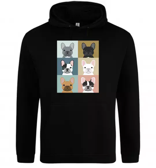 Мужская толстовка (худи) Bulldog popart Черный фото