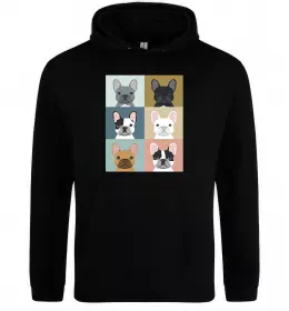 Мужская толстовка (худи) Bulldog popart Черный фото