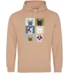 Мужская толстовка (худи) Bulldog popart Песочный фото