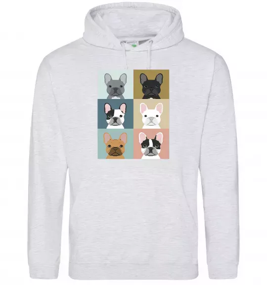 Жіноча толстовка (худі) Bulldog popart Сірий меланж фото