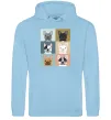 Жіноча толстовка (худі) Bulldog popart Блакитний фото