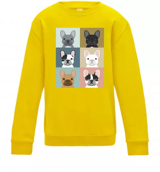 Детский Свитшот Bulldog popart Солнечно желтый фото