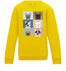 Детский Свитшот Bulldog popart Солнечно желтый фото