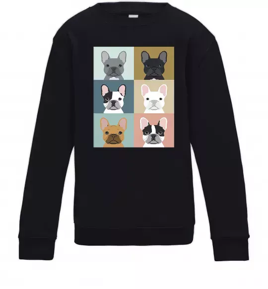 Детский Свитшот Bulldog popart Черный фото
