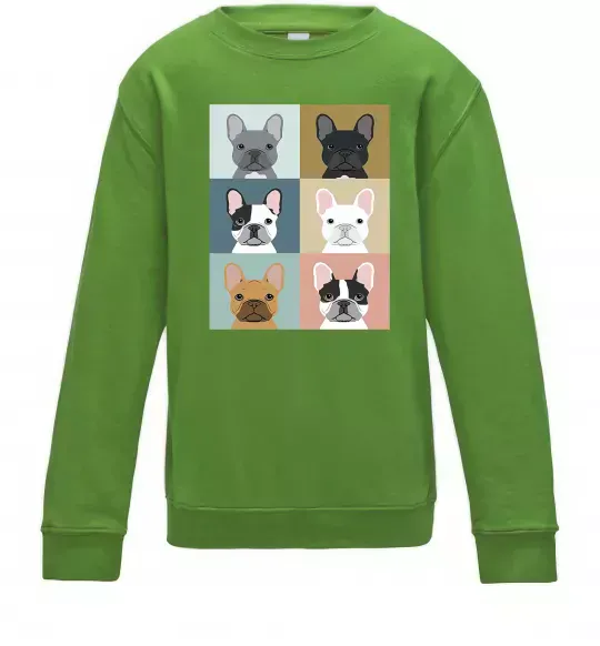 Детский Свитшот Bulldog popart Лаймовый фото
