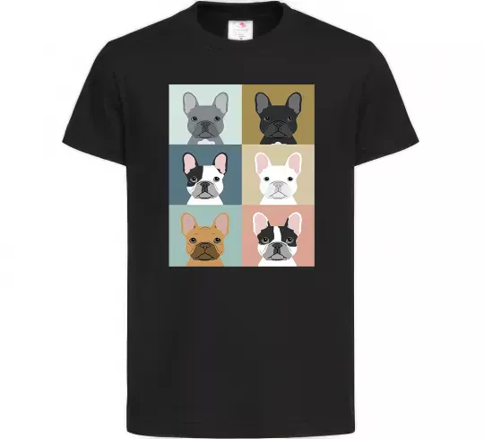 Дитяча футболка Bulldog popart Чорний фото