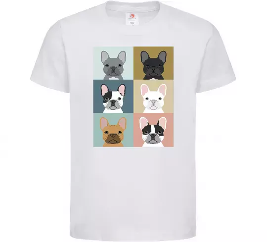 Дитяча футболка Bulldog popart Білий фото