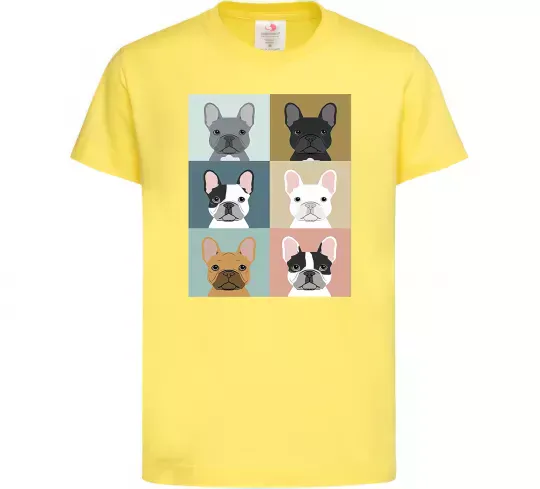 Дитяча футболка Bulldog popart Лимонний фото