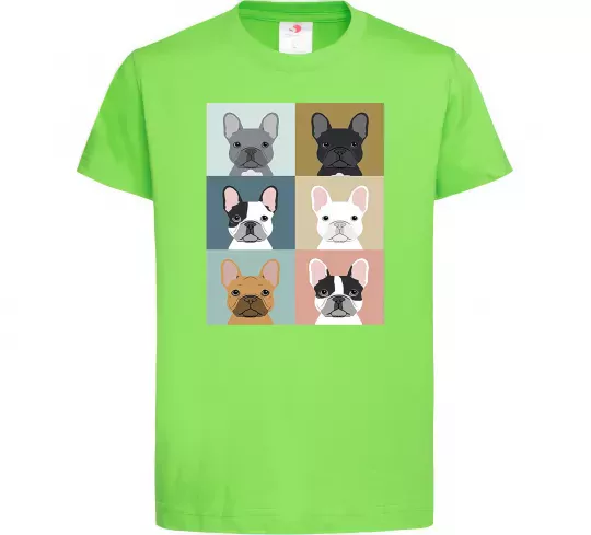 Дитяча футболка Bulldog popart Лаймовий фото