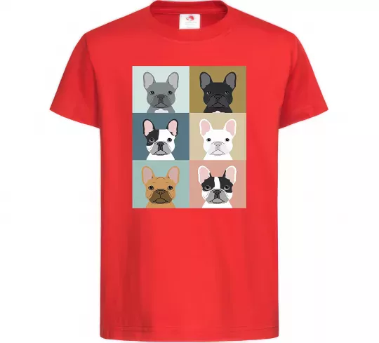 Дитяча футболка Bulldog popart Червоний фото