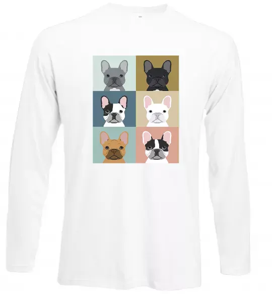 Лонгслив Bulldog popart Белый фото